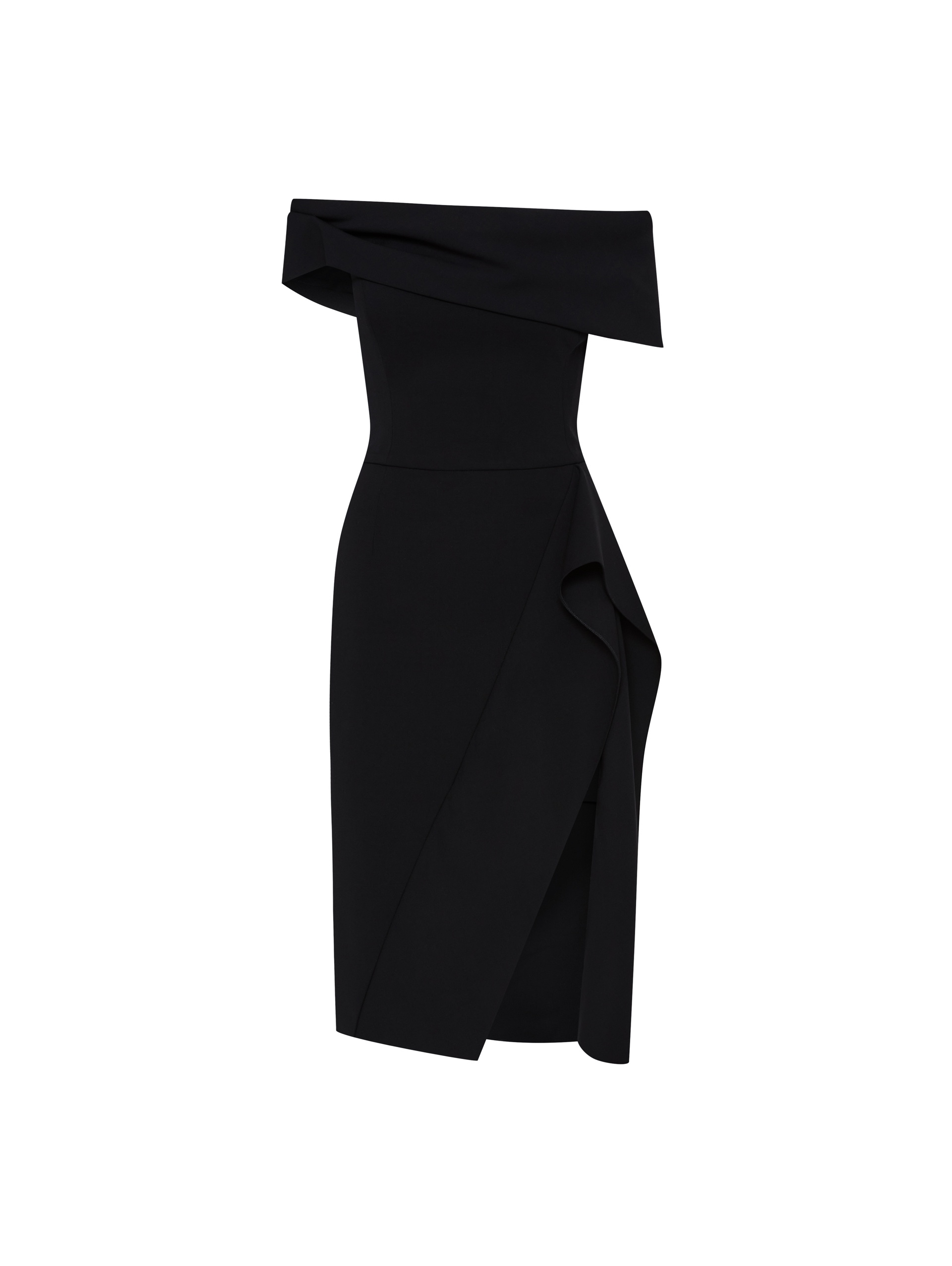 RIBBON-DETAILED OFF SHOULDER COCKTAIL DRESS - 5
