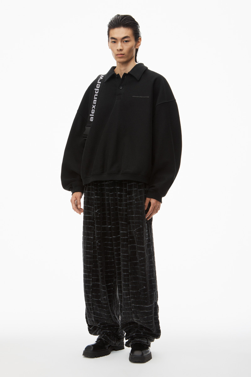 Alexander Wang crocodile jacquard velour track pants outlook