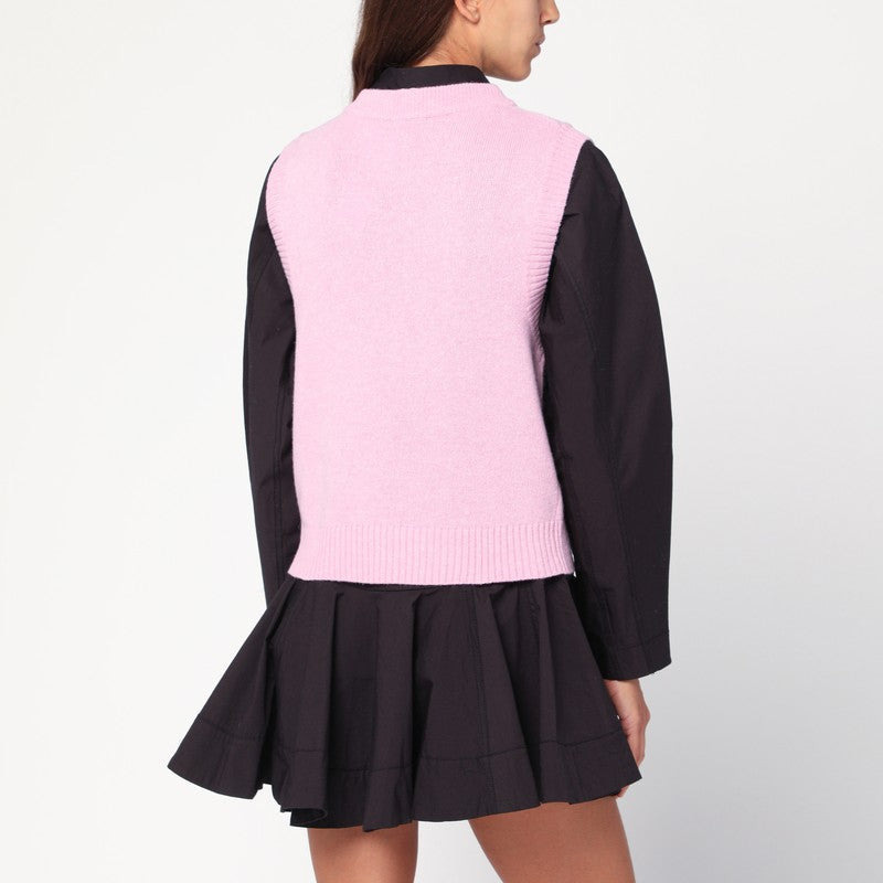 Ganni Pink Puppy Wool-Blend Vest Women - 2
