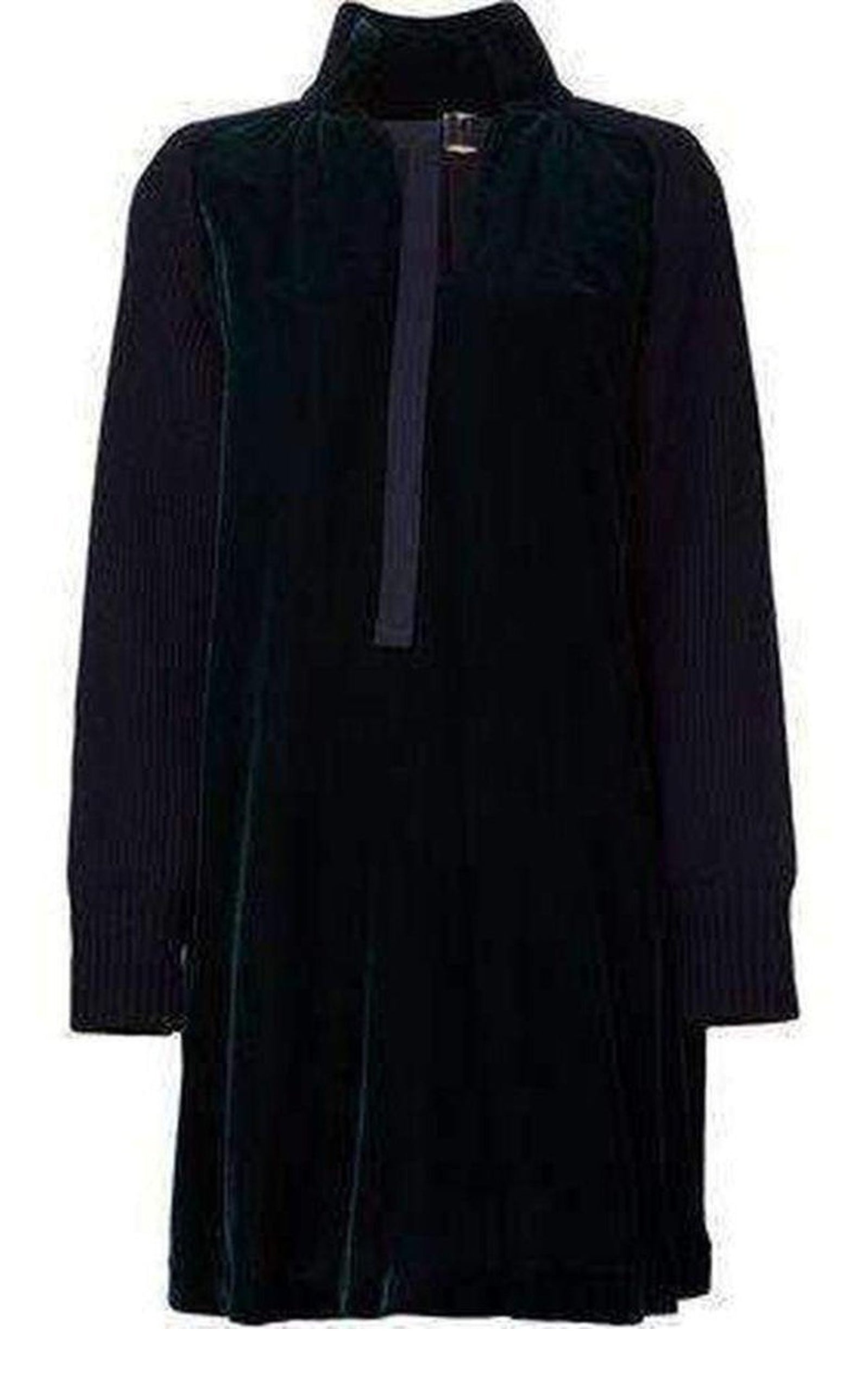 Wool Velvet Panelled Dress - 5