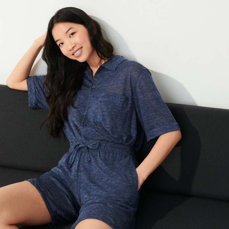 Unisex Linen Bermuda Shorts Solid 9