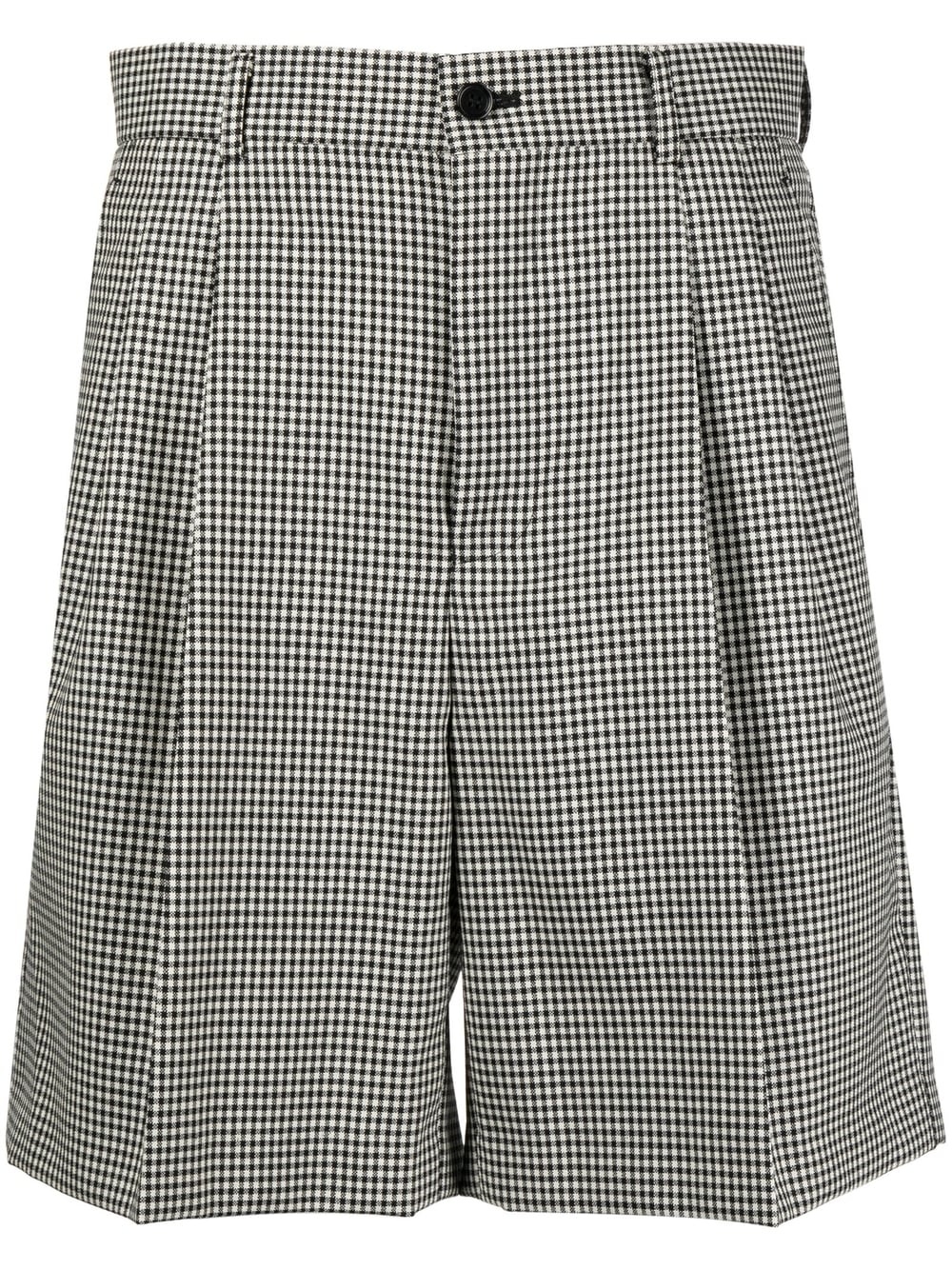 check-print pleated shorts - 2