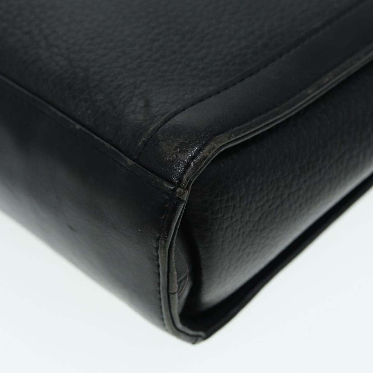 Burberry Hand Bag Leather Black Silver - 16