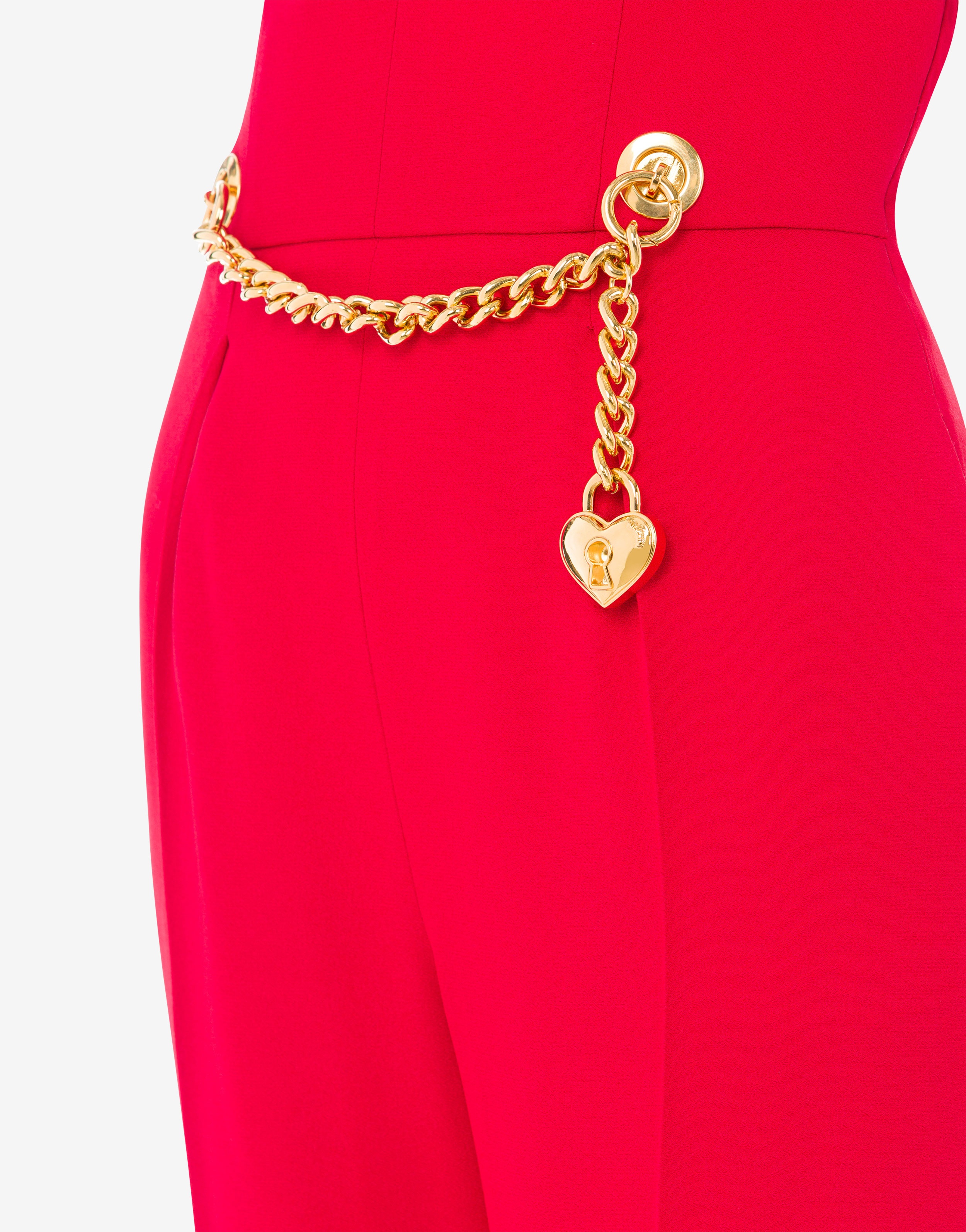 CHAIN & HEART ENVERS SATIN JUMPSUIT - 4