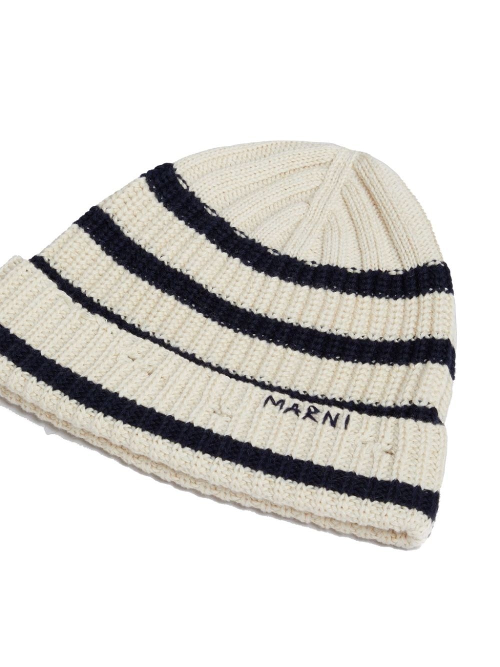 logo-embroidered striped beanie - 3