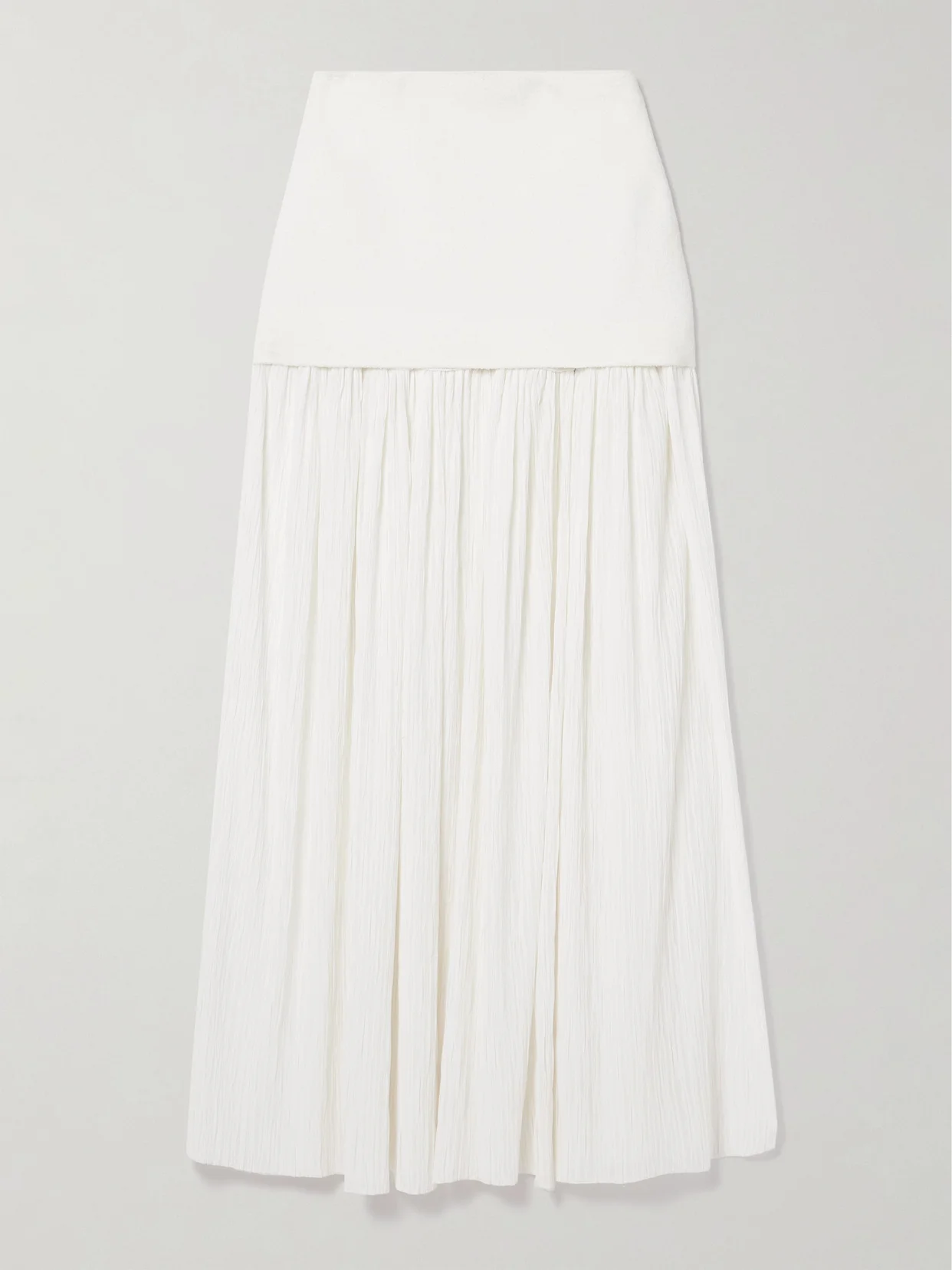 Paige Pleated Crepon And Stretch-knit Maxi Skirt - 1
