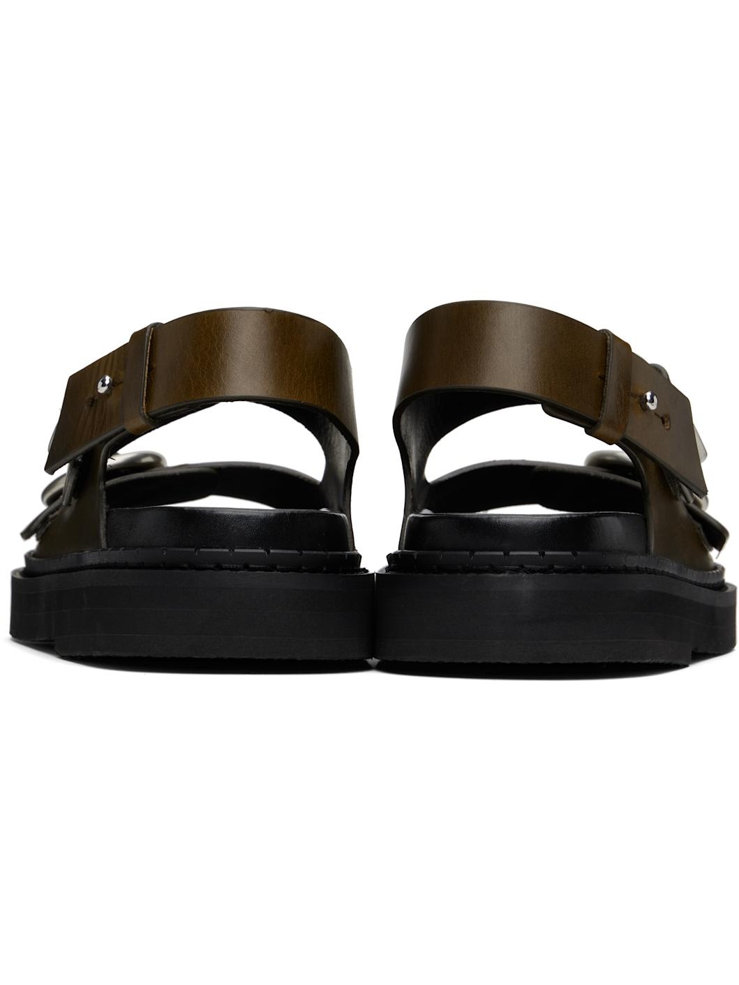 Khaki Fussbet Midi Sandals - 2