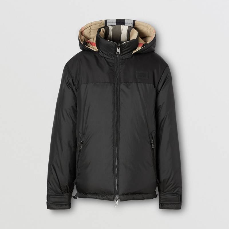 Burberry Reversible Check Nylon Puffer Jacket outlook