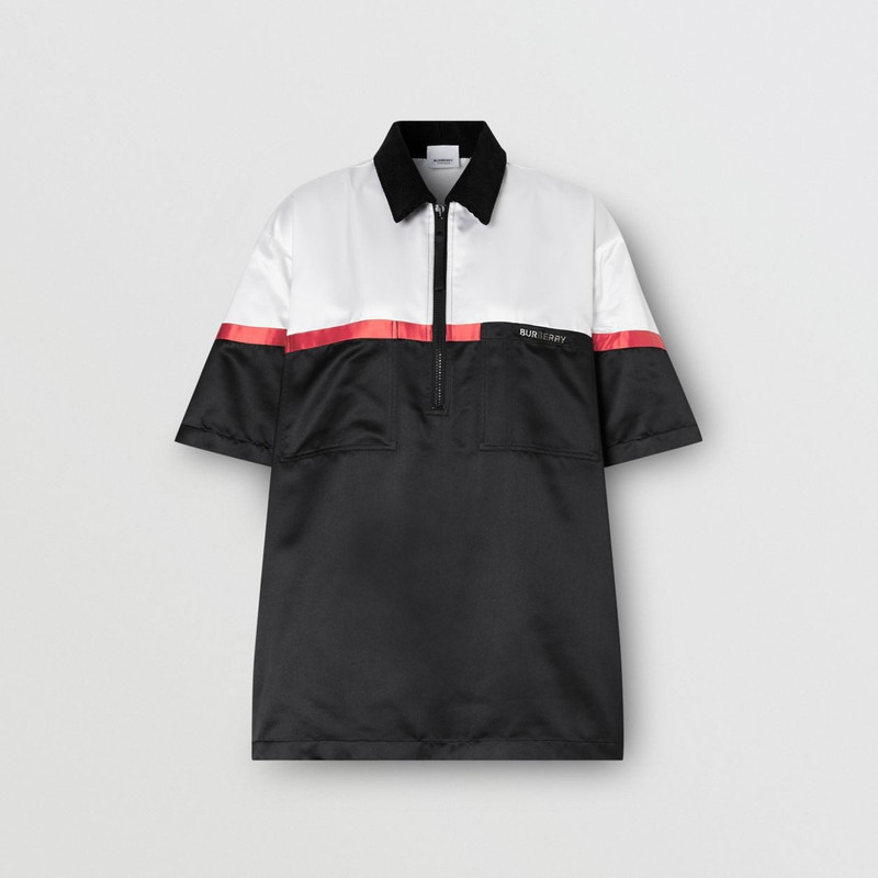 Colour Block Silk Satin Oversized Bowling Shirt 1
