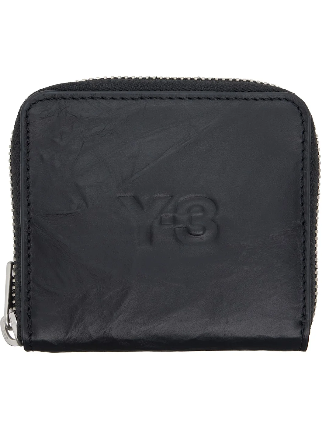 Black Crinkle Leather Wallet - 1