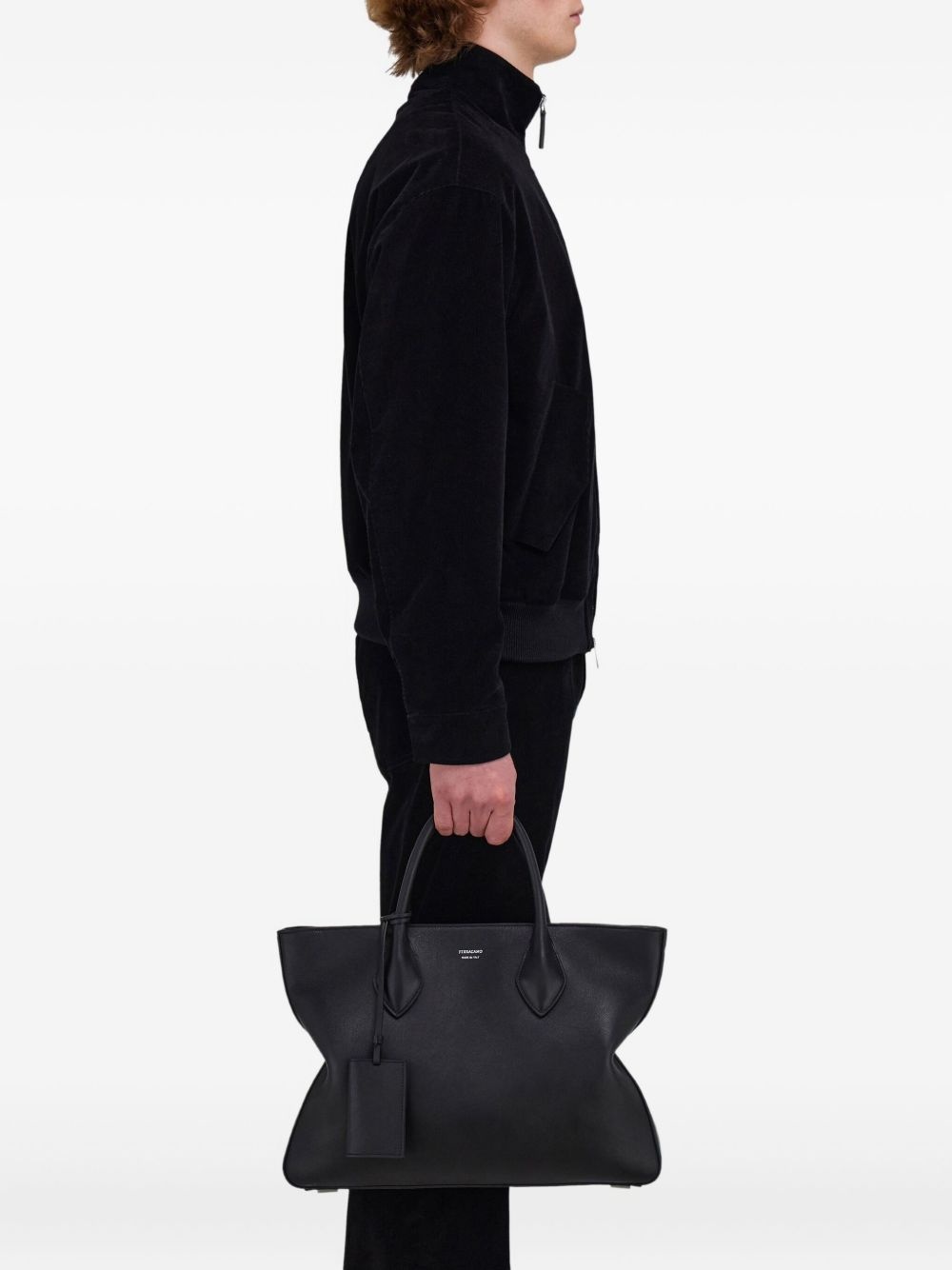 Monogram structured leather tote bag - 2
