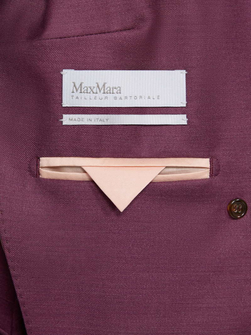 STAFFA Wool, mohair and silk double-breasted blazer - WINE-COLOURED 5