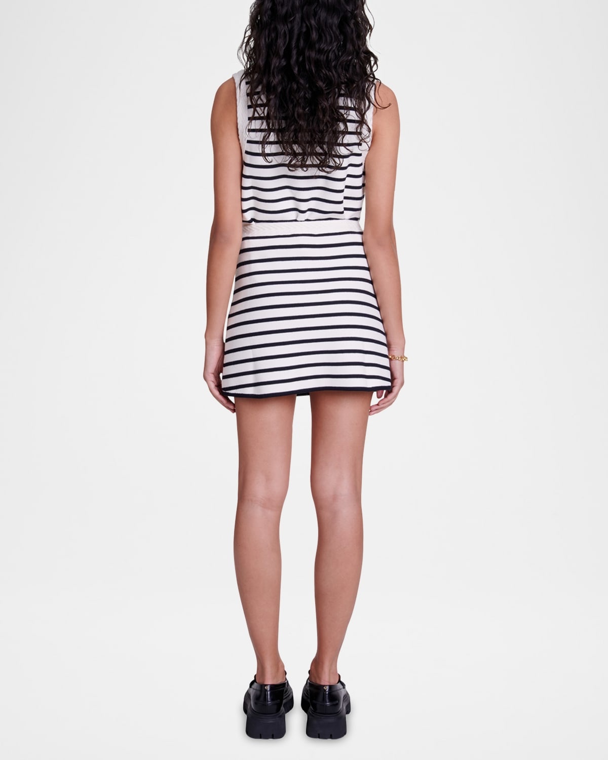 スカート Striped Stretch-Knit Mini Skirt maje Jelisse Striped Stretch Knit Mini Skirt | neimanmarcus