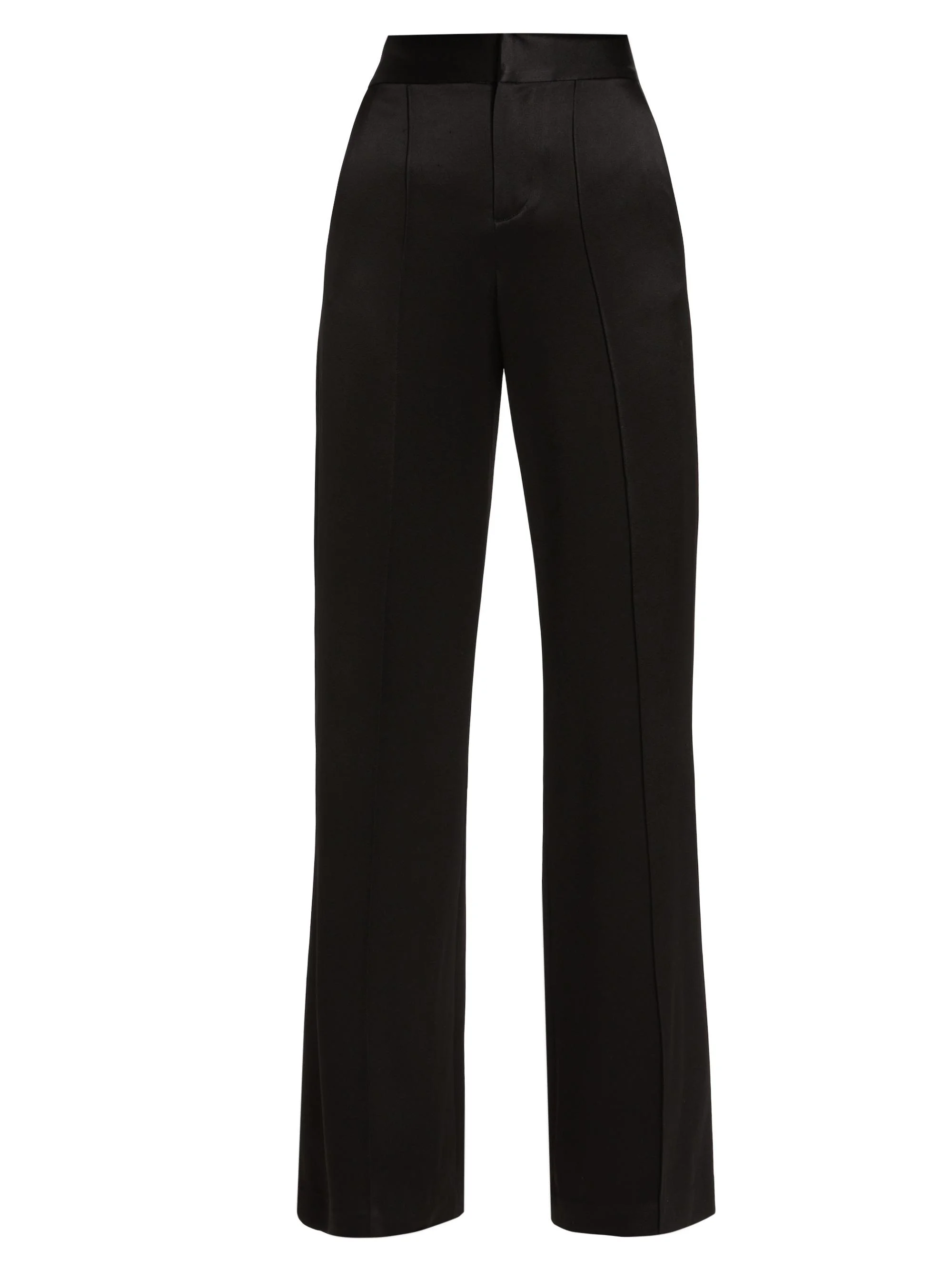 Women's Dylan Silk High-Waisted Wide-Leg Pants - Black - 1