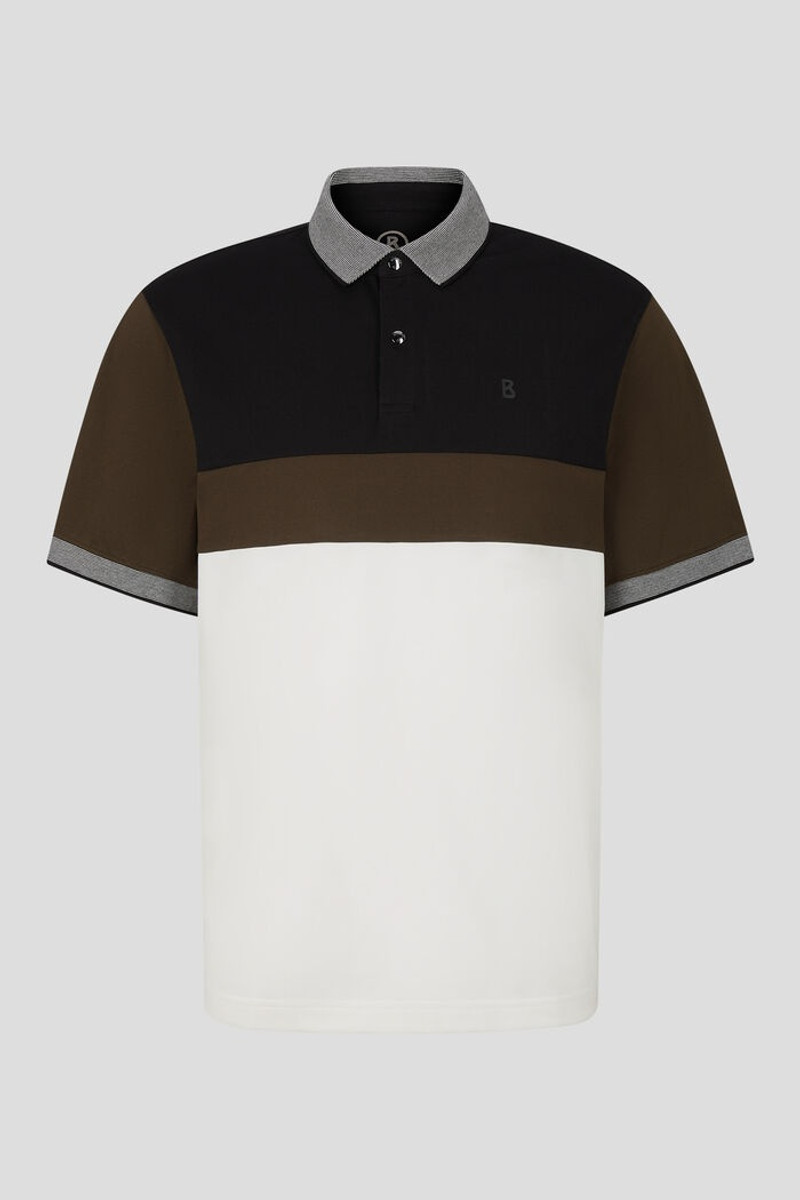 Wisco Piqué polo shirt in Black/Brown 1