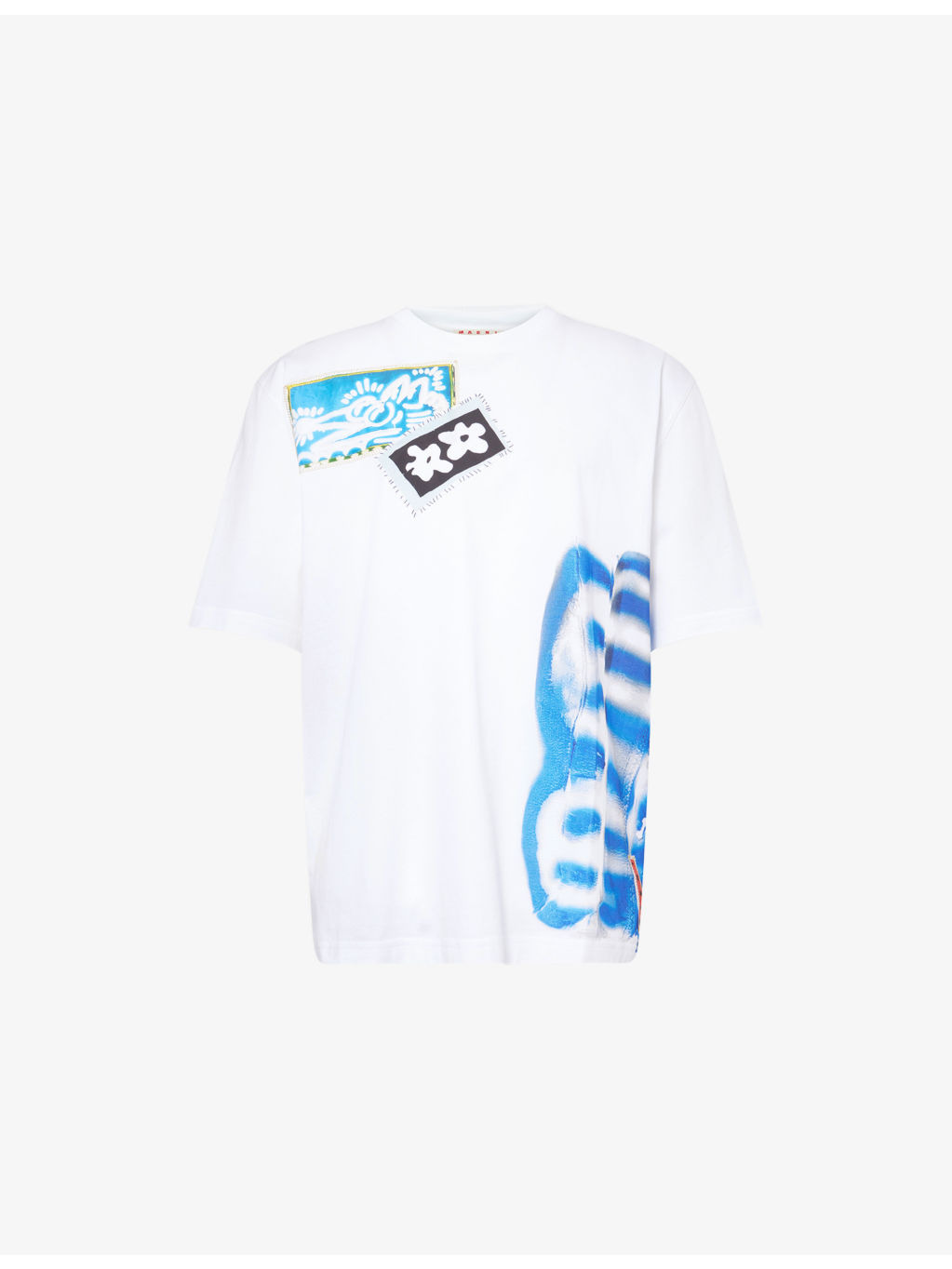 Mixed Media Patch Cotton-Jersey T-Shirt - 1