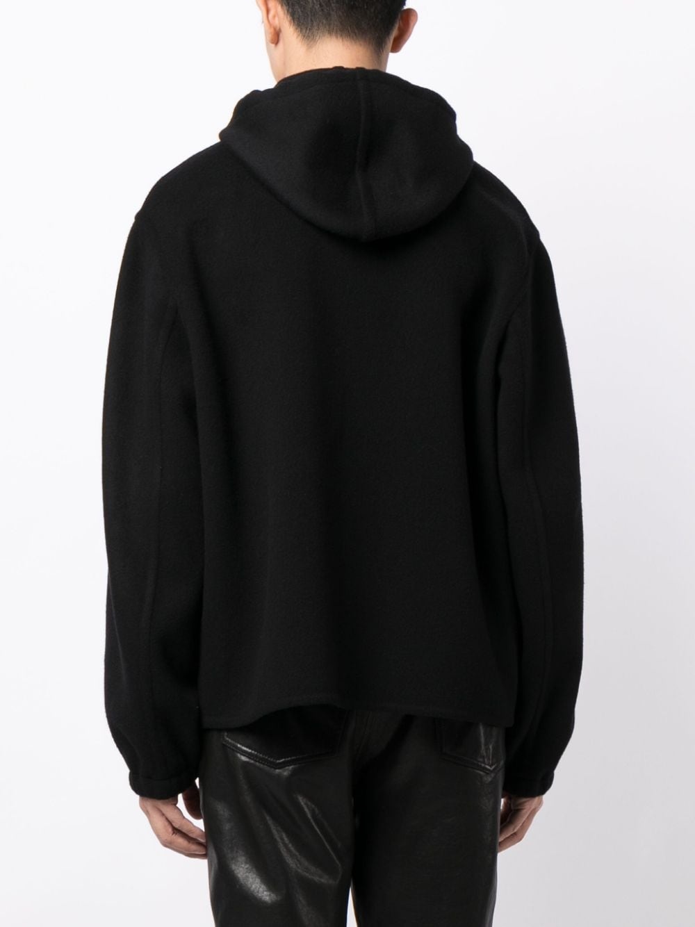 zip-front wool-blend hoodie - 4