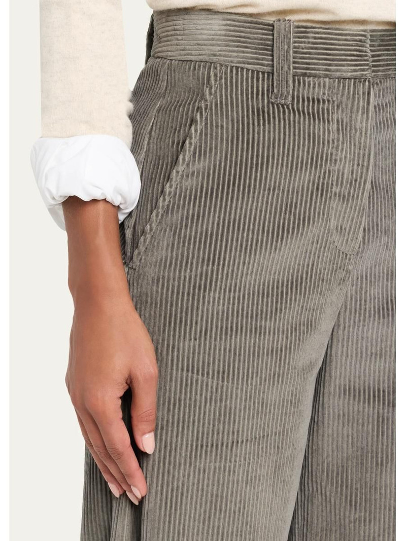 Cotton Corduroy Wide-Leg Trousers 5