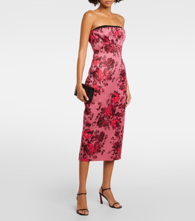 EMILIA WICKSTEAD Adalina floral strapless midi dress outlook