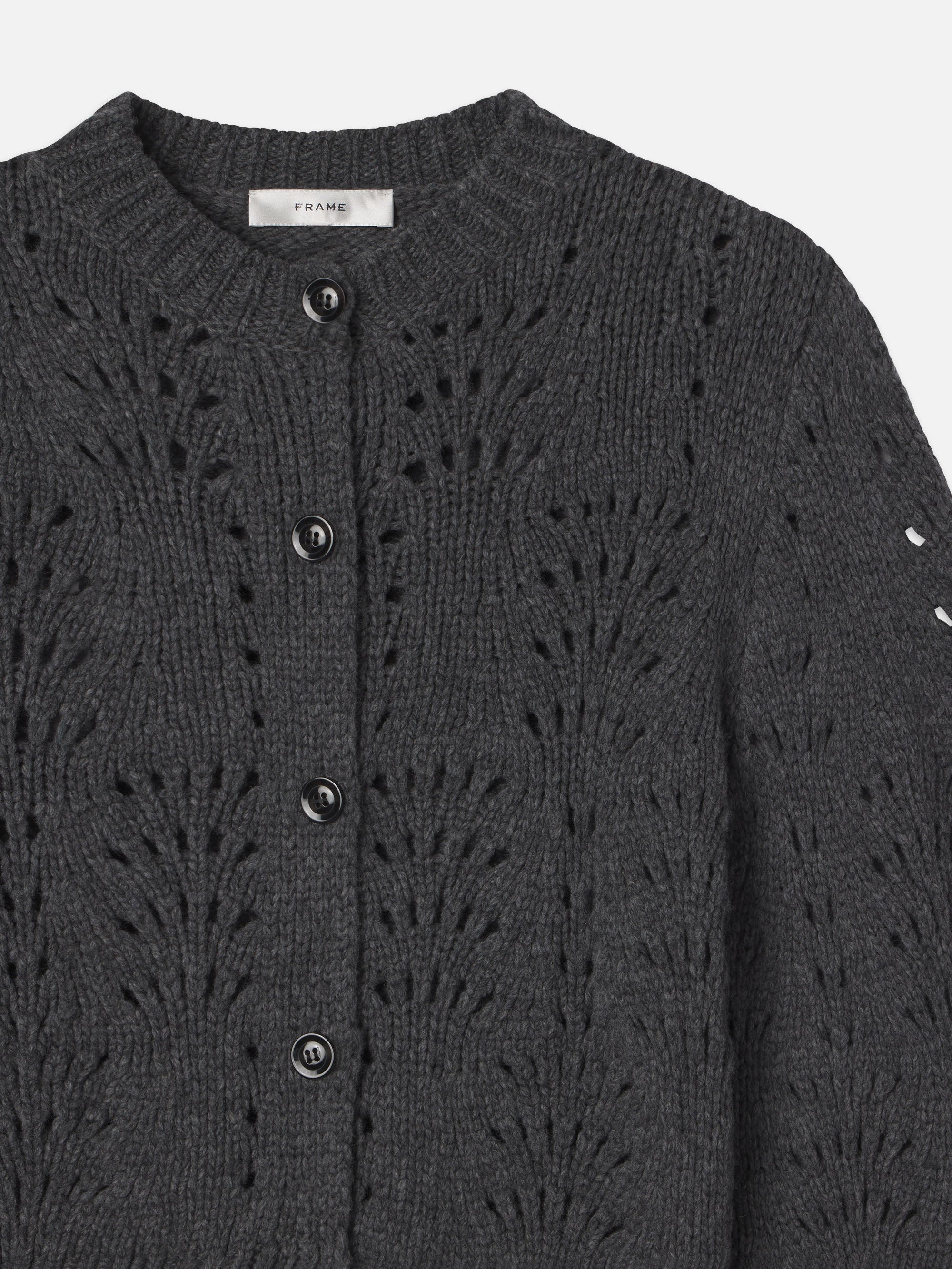 Textured Stitch Cardigan in Dark Gris Heather - 4