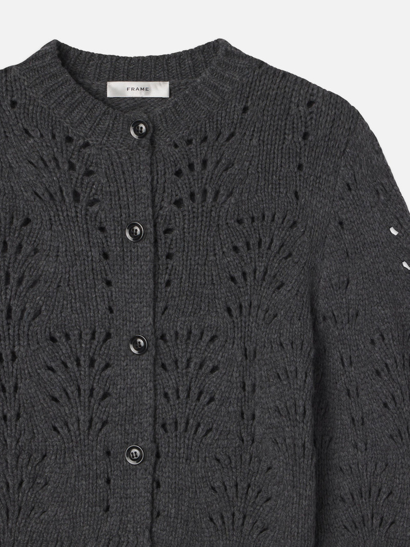 Textured Stitch Cardigan in Dark Gris Heather 4