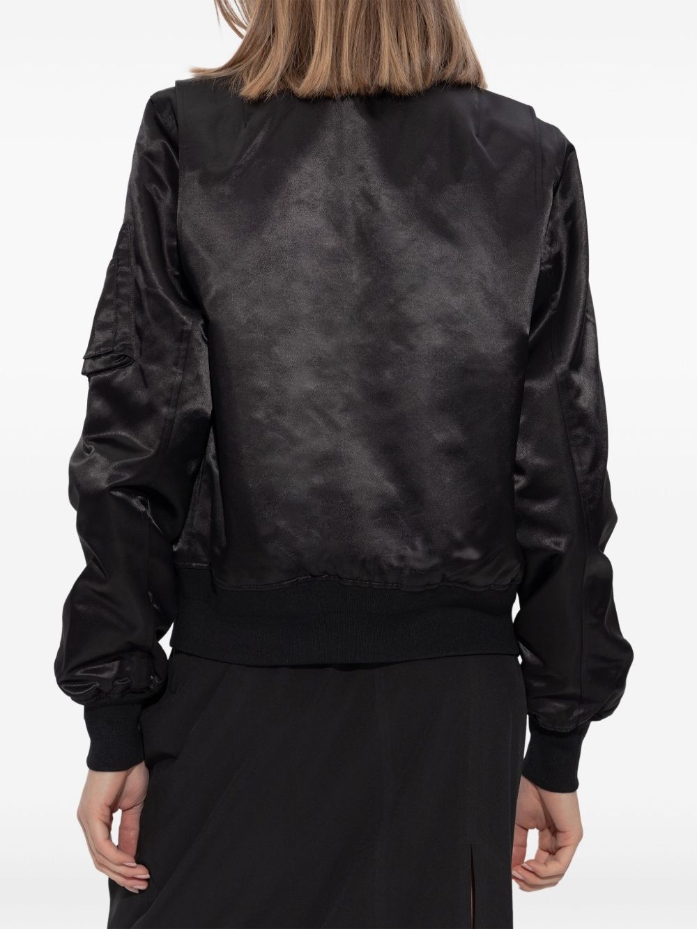satin zip-up bomber jacket - 4
