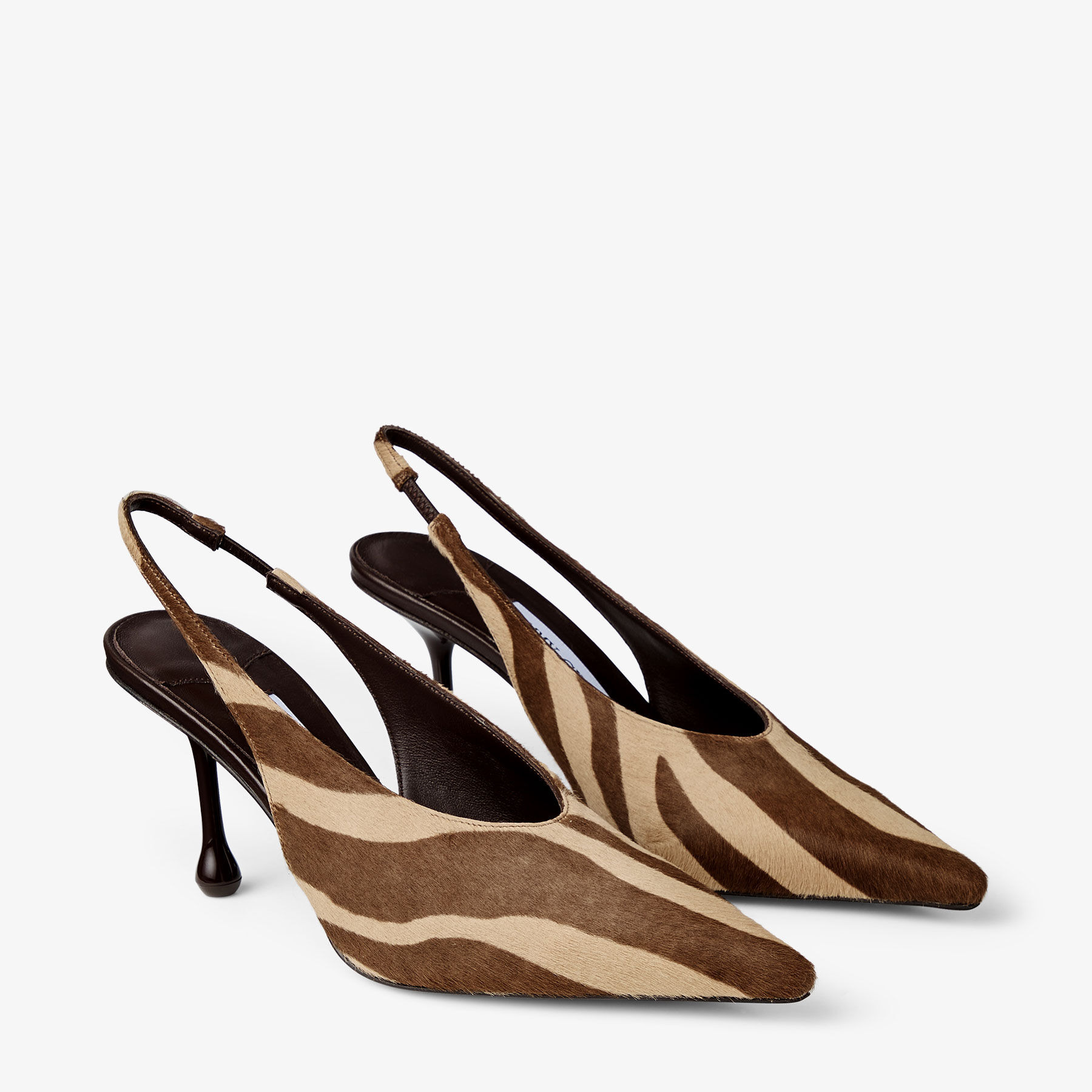 Isa 80
Chocolate Zebra Printed Pony Pumps - 2