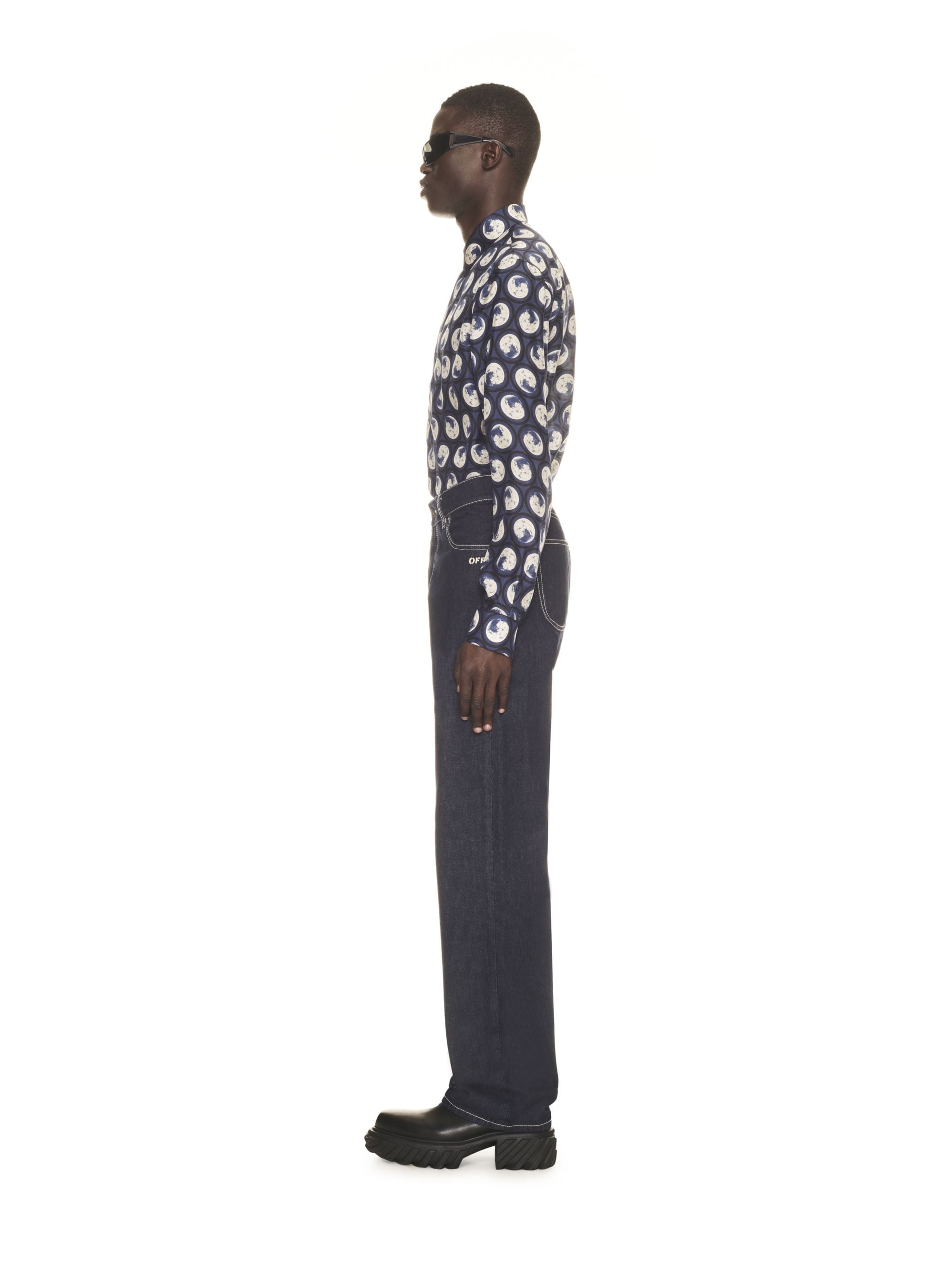 Off Emb Loose Jeans - 3