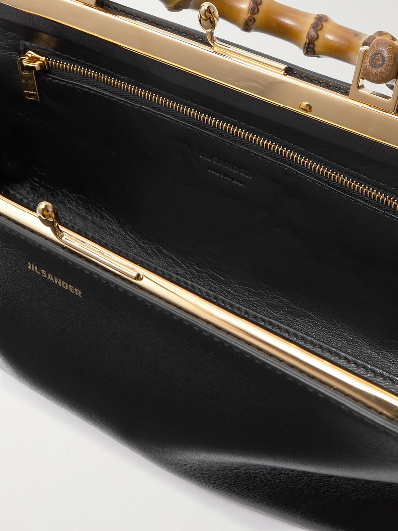 Bamboo leather tote Black 5
