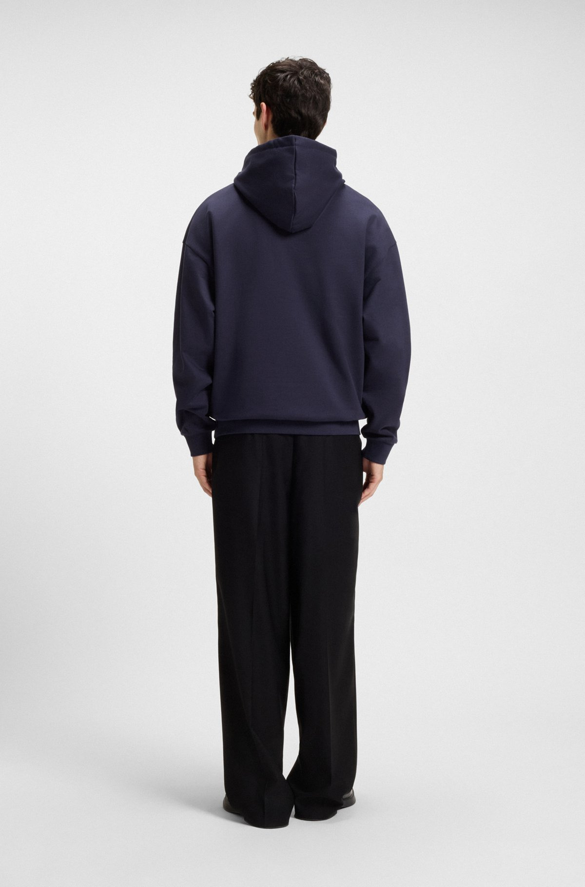 OVERSIZE-FIT HOODIE IN COTTON TERRY WITH TONAL LOGO - 5
