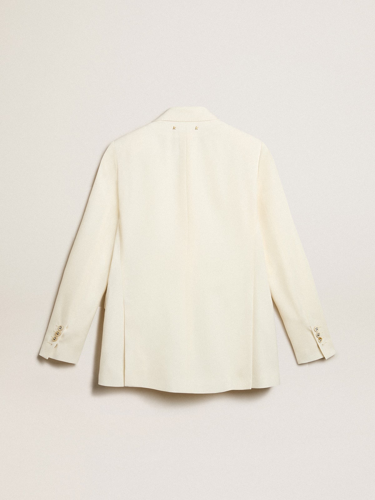 Women’s aged white double-breasted blazer - 5