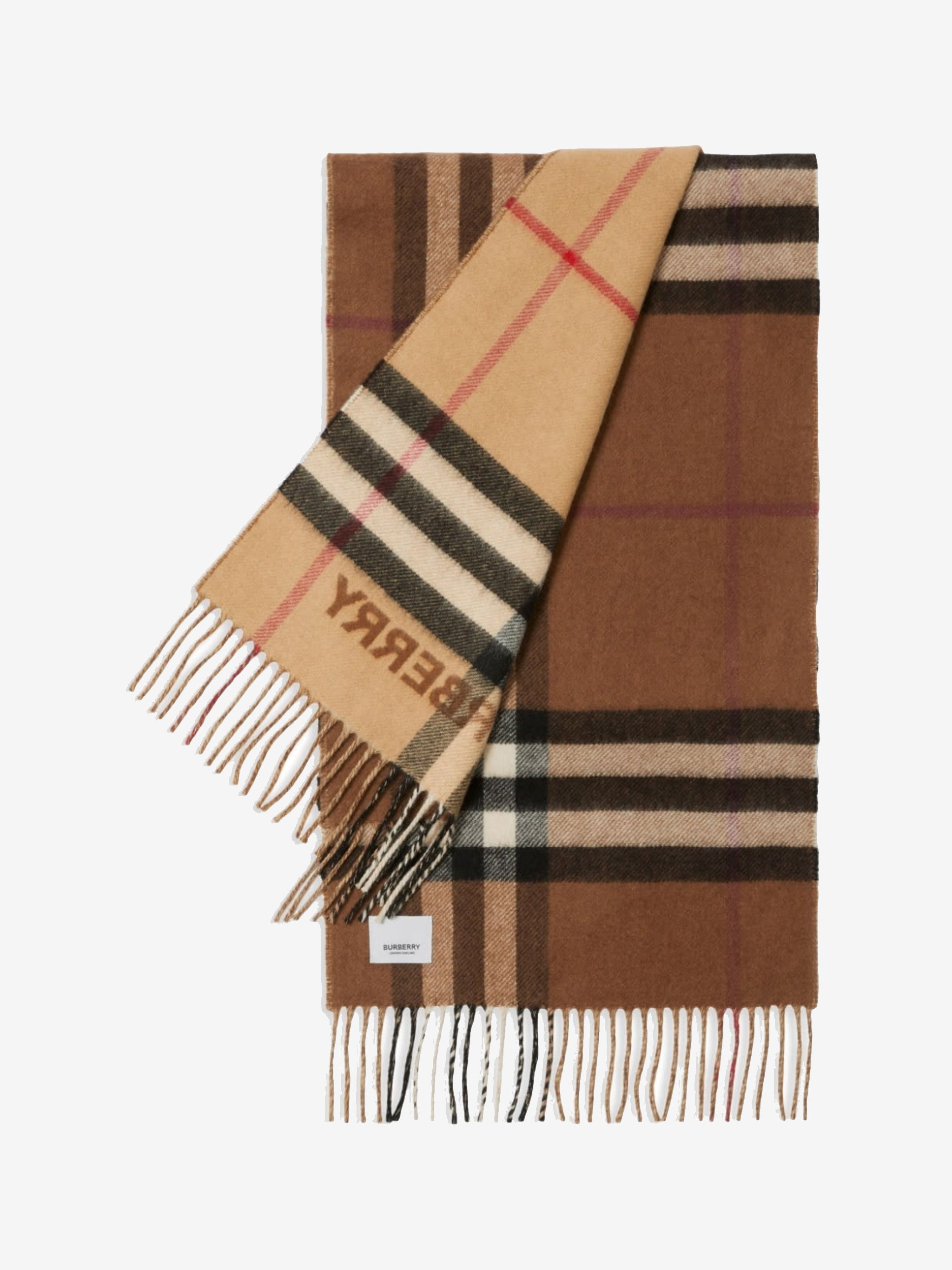 BURBERRY Unisex Contrast Cashmere Scarf - 5