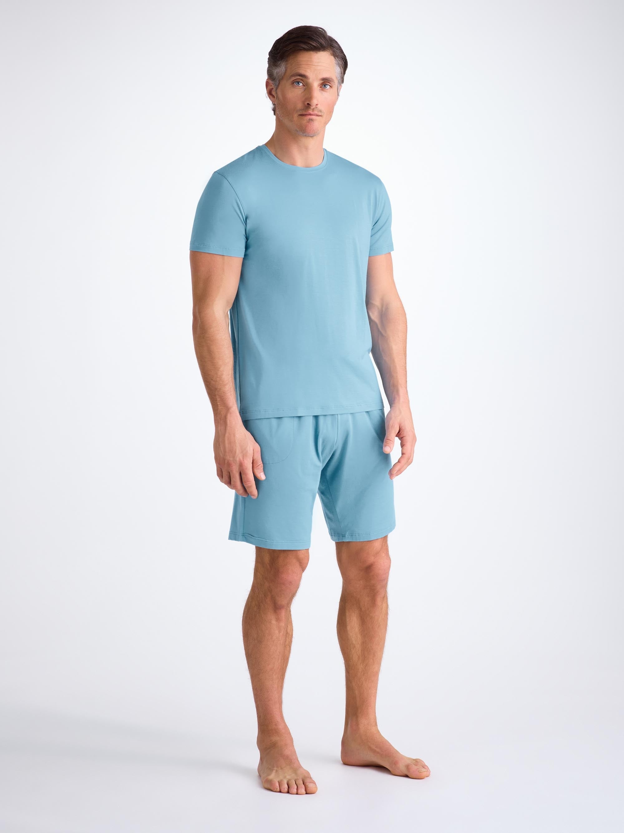 Men's Lounge Shorts Basel Micro Modal Stretch Ocean Blue - 3