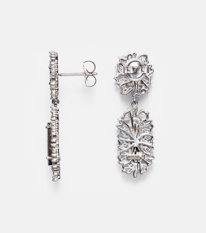 18kt white gold drop earrings with gemstones 4