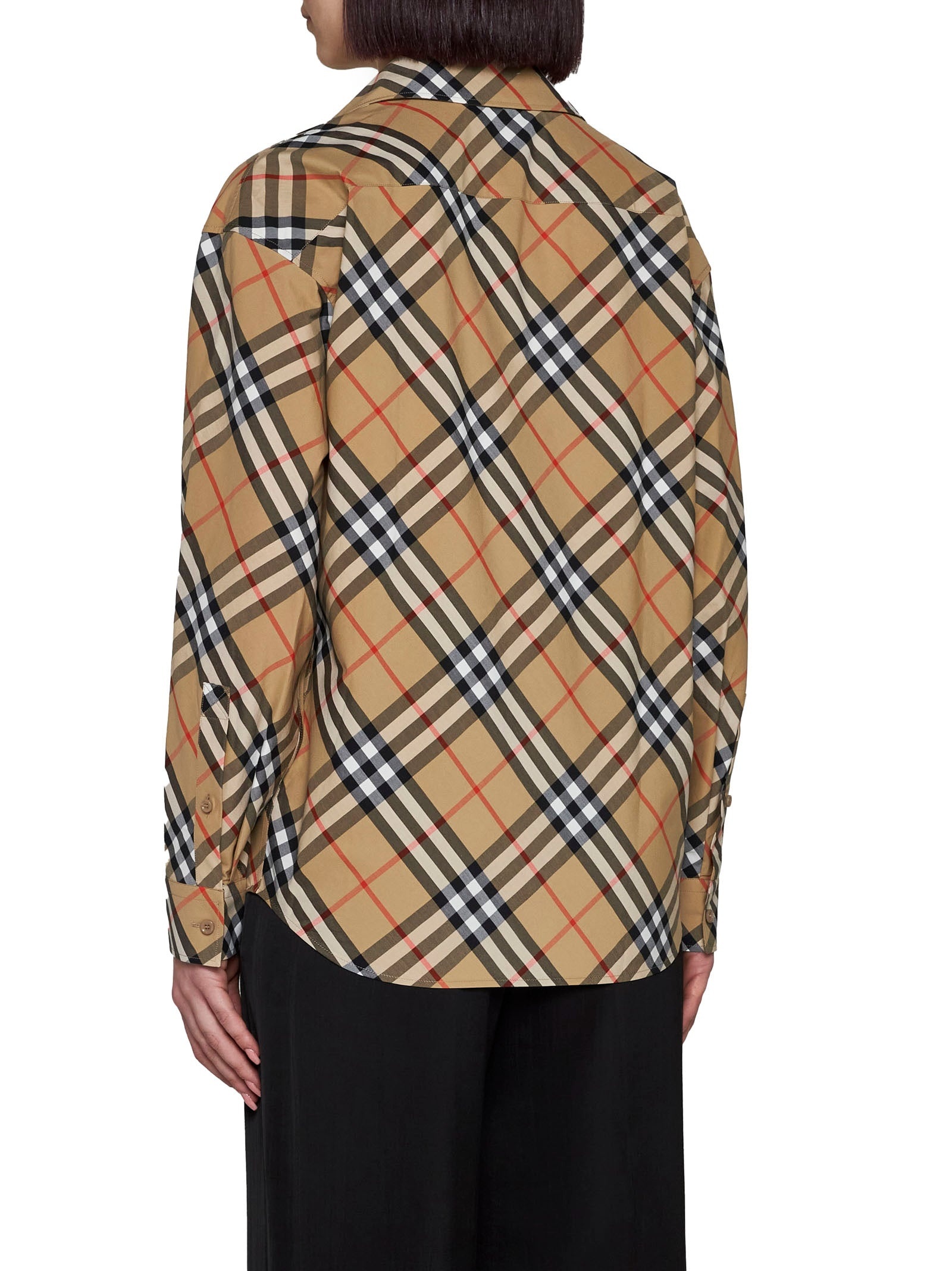 Beige Check cotton shirt - 3