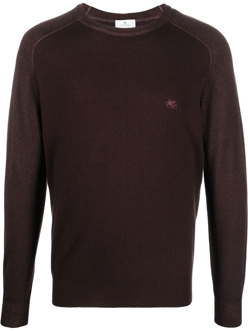 logo-embroidered virgin wool jumper - 1