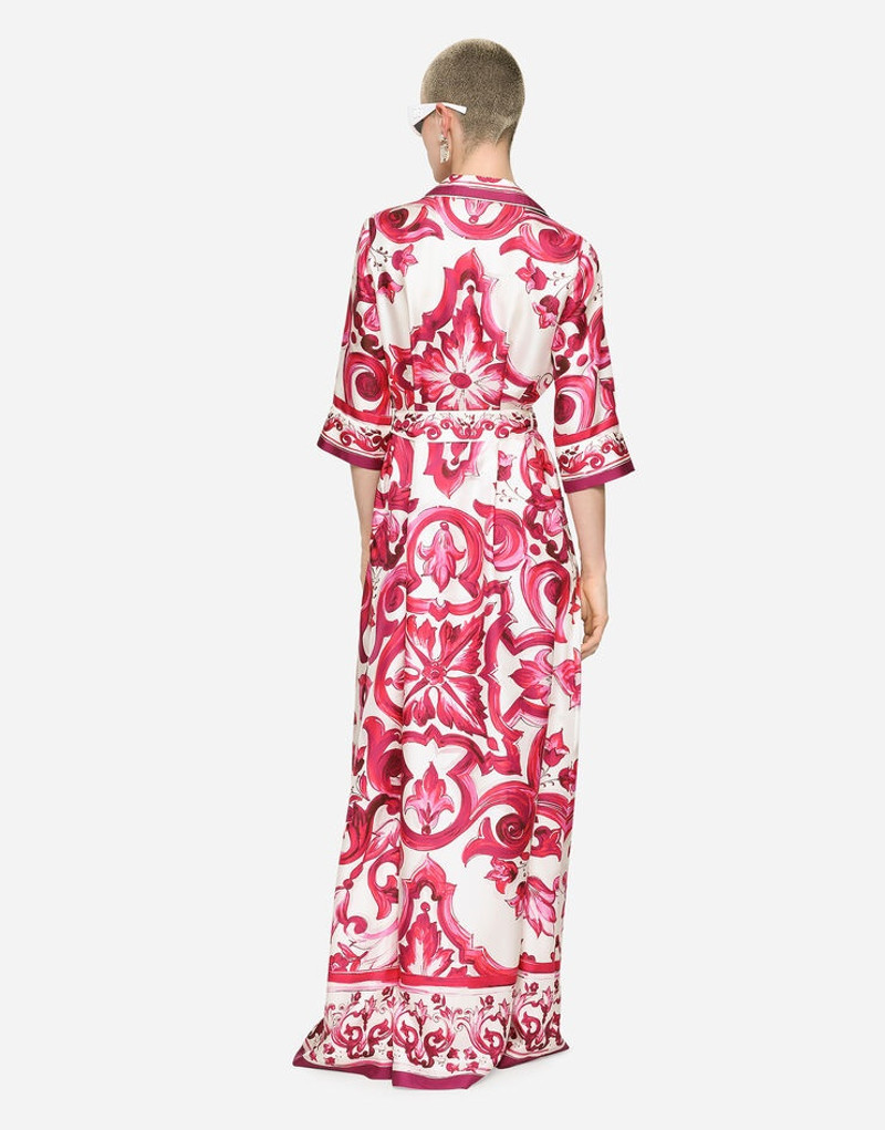 Long Majolica-print twill shirt dress 3