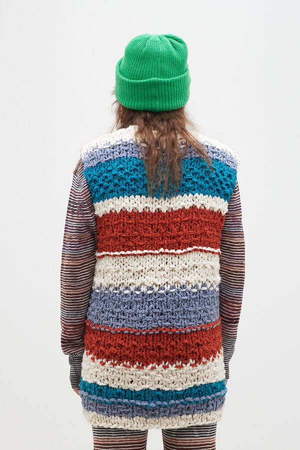 BOUCLE OUTSEAM STRIPE VEST - 4