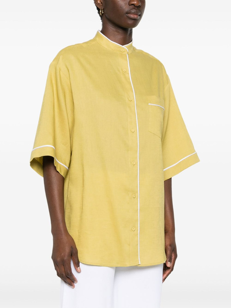 contrast-trim linen shirt 3