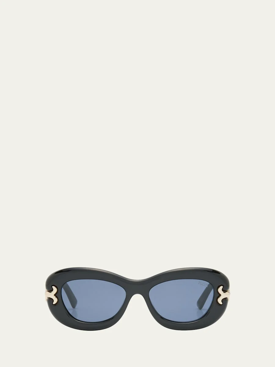 Filigree Acetate Oval Sunglasses - 1