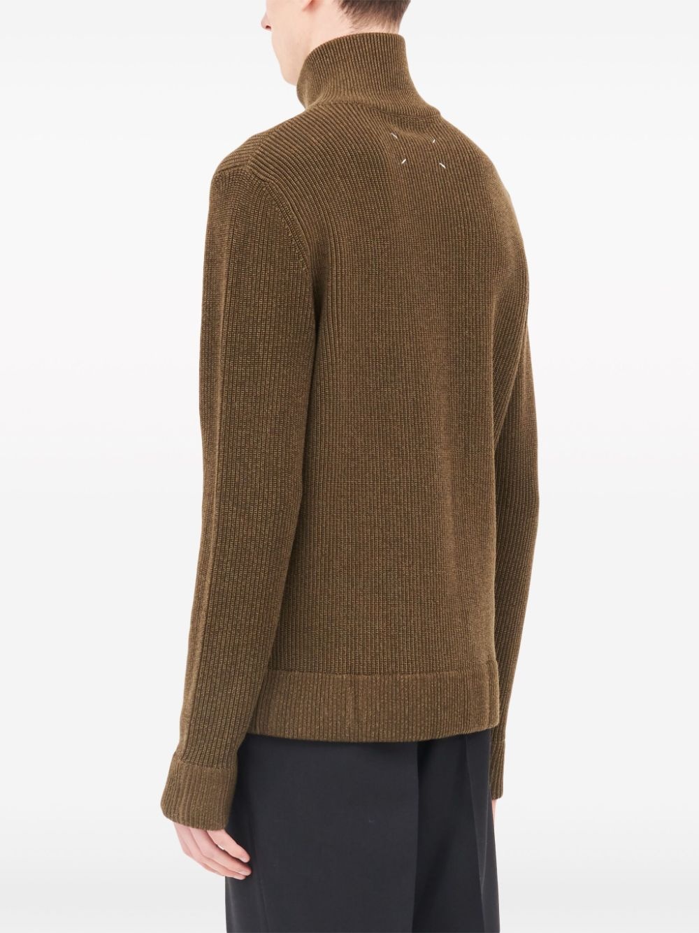 ribbed-knit zip-up sweater - 5