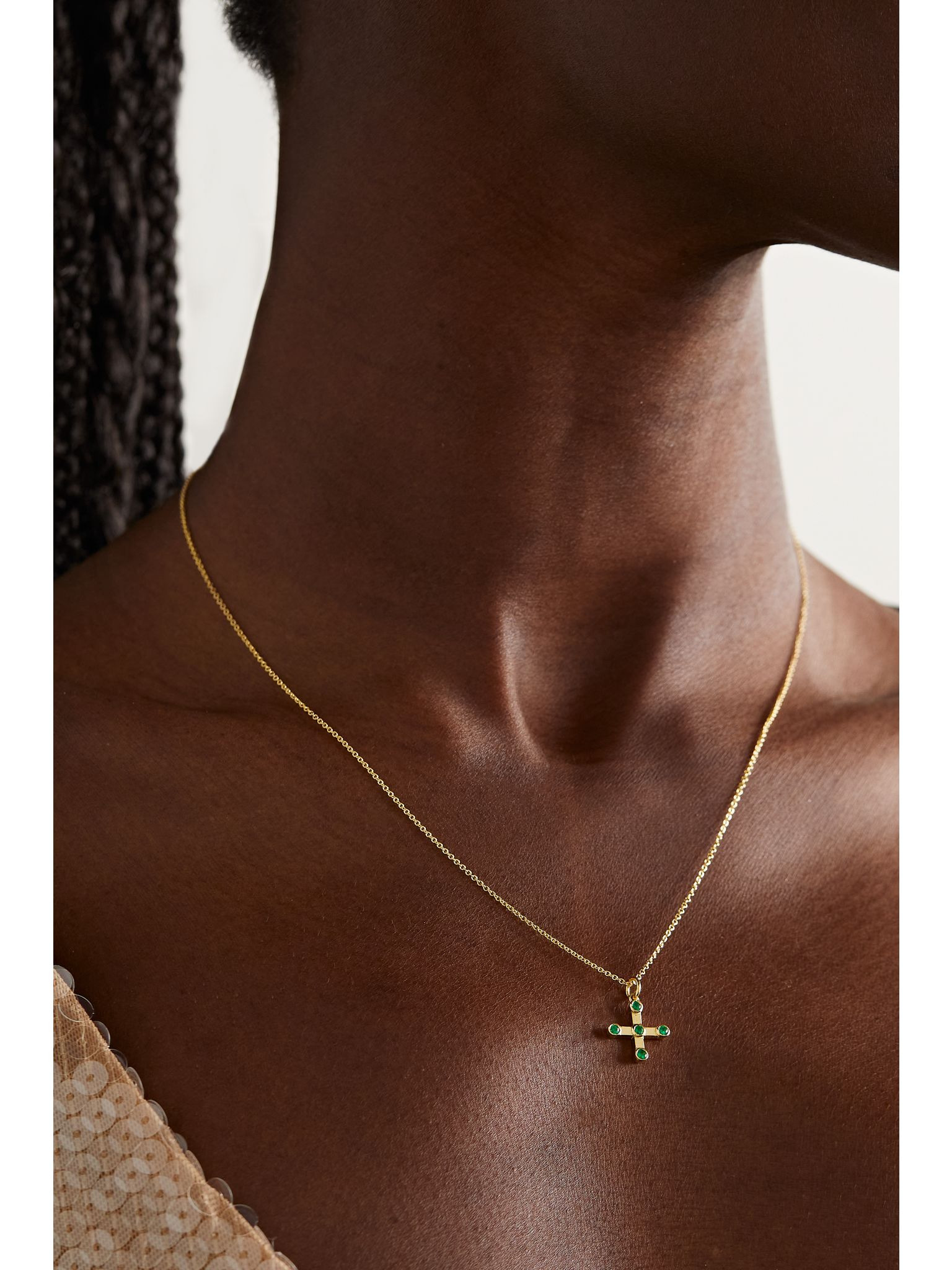 Stepping Stone 18-karat gold emerald necklace Gold - 2