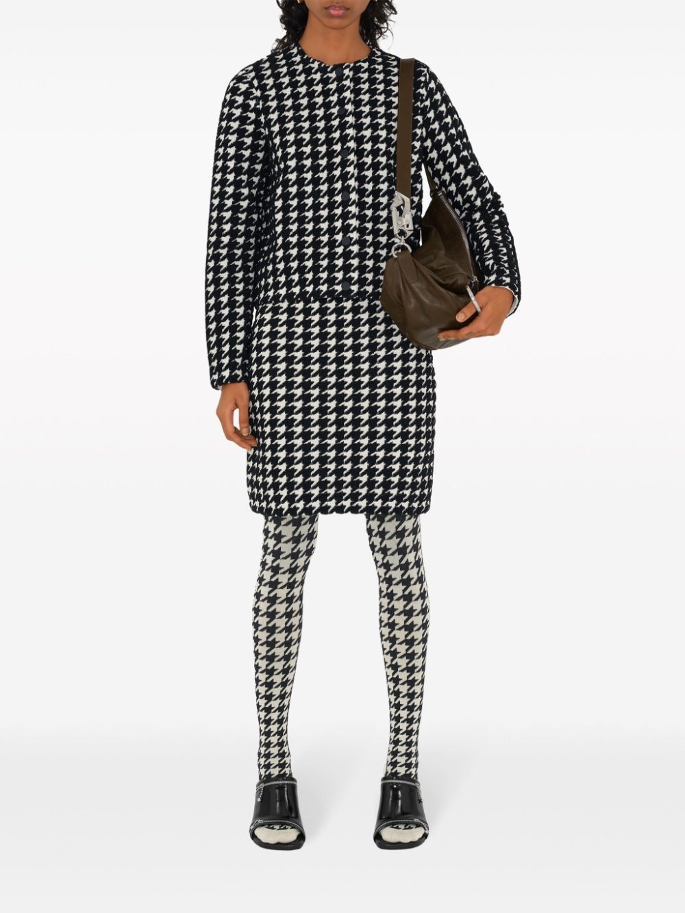 houndstooth-pattern crew-neck jumper - 2
