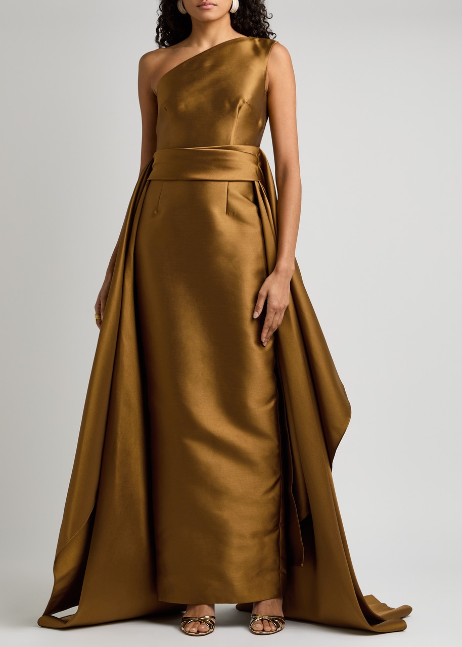 Solace London Charo One-shoulder Faille Gown - 2