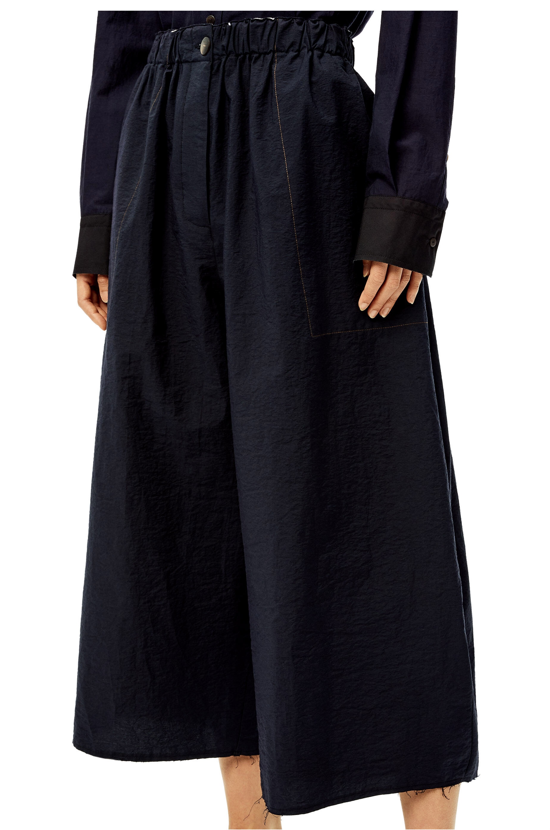 Cropped elasticated trousers in cotton - 5