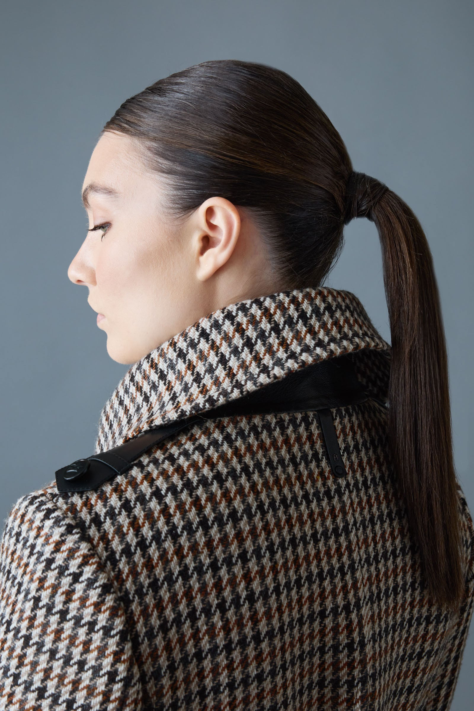 ELODIE-HT Houndstooth Wool Maxi Coat - 5