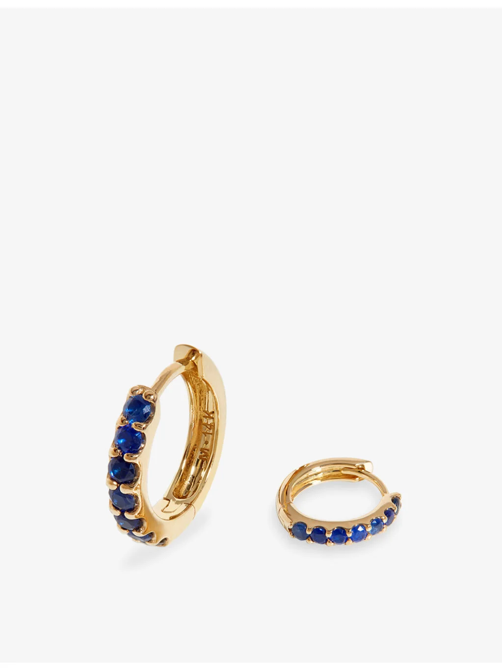 Fine Sapphire 9ct Gold Huggies Earrings - 1