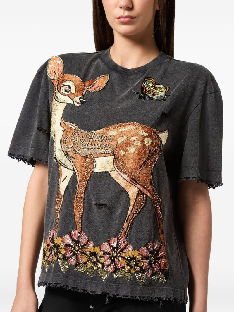 deer-print sequin-embellished T-shirt 5