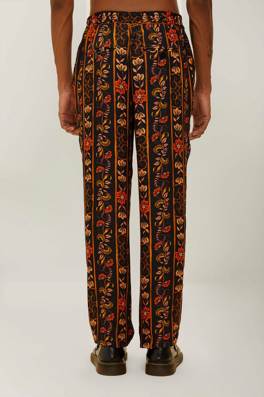 Brown Jungle Stripes Lenzing™ Ecovero™ Viscose Pants - 4