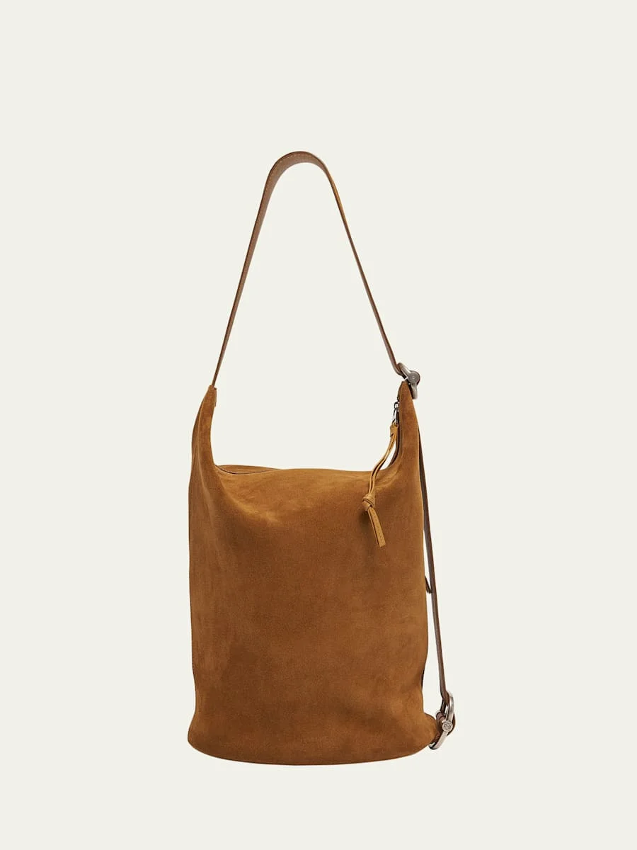 Men's Loop Medium Suede Bucket Bag - 1